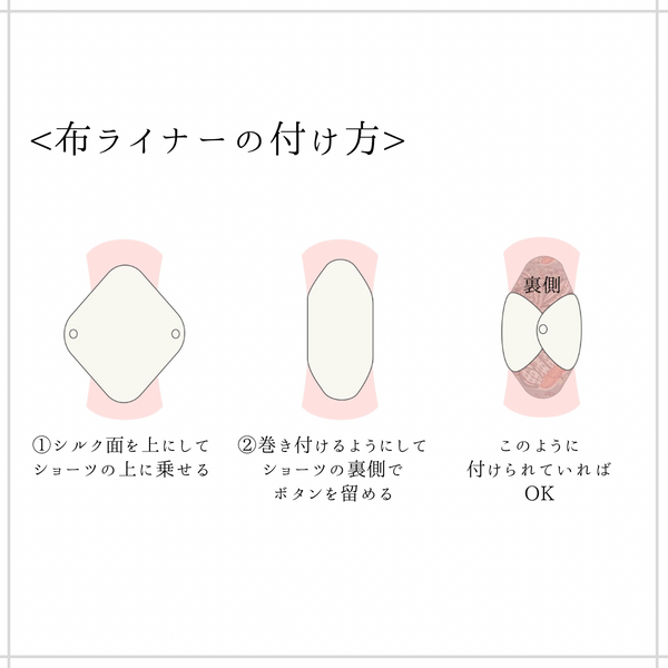 肌にやさしい シルクとインド綿の布ライナー  お得な５枚セット送料無料